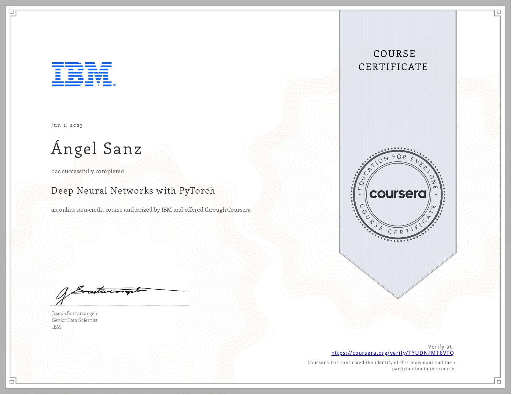 Verificar credencial oficial: Introduction to Neural Networks and PyTorch by IBM
