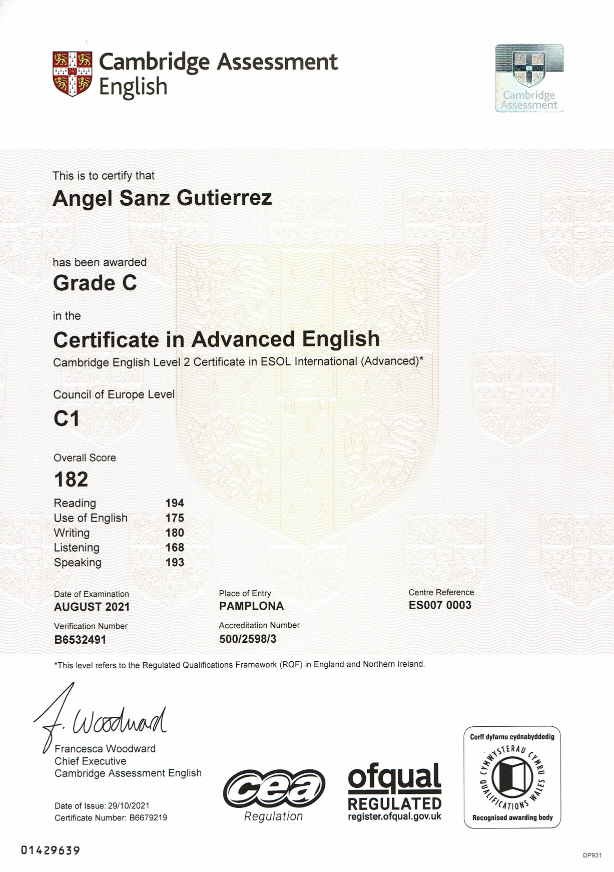 Verificar credencial oficial: C1-Advanced