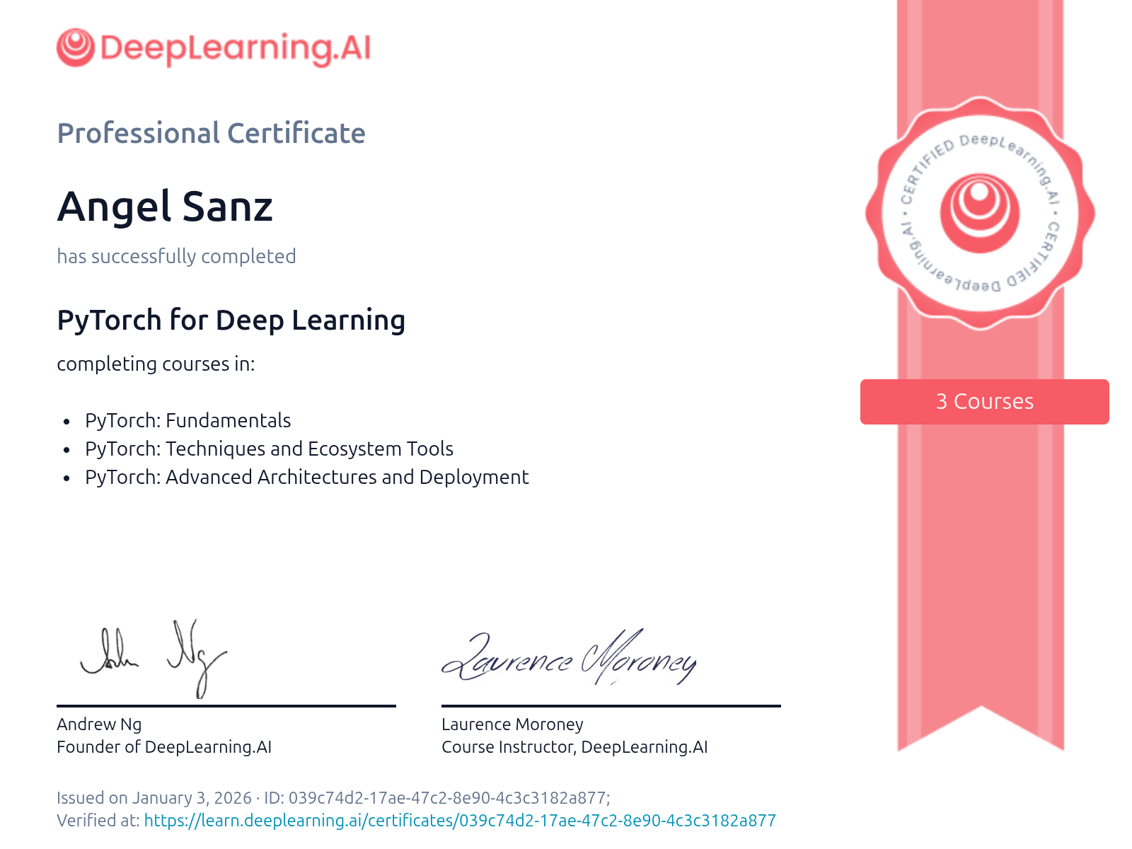 Verificar credencial oficial: PyTorch for Deep Learning